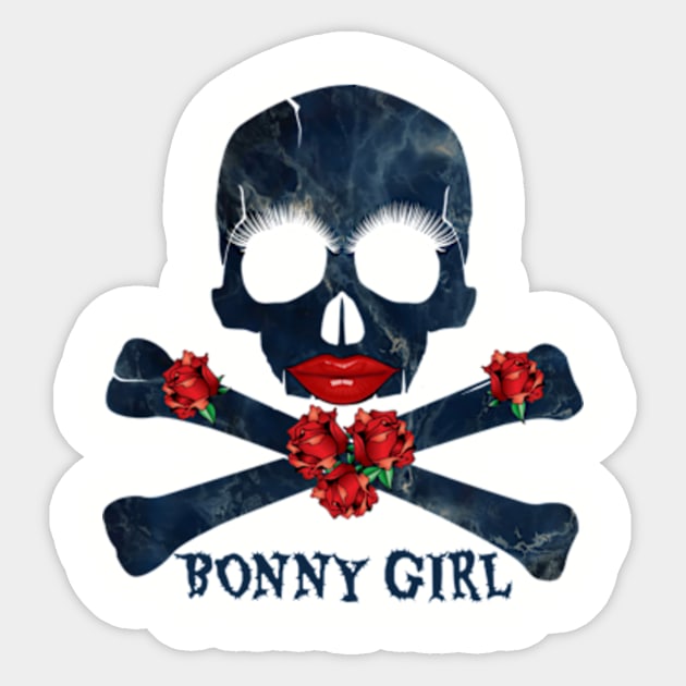 Bonny Pirate Girl, Skull and Crossbones Sticker by ArtisticEnvironments